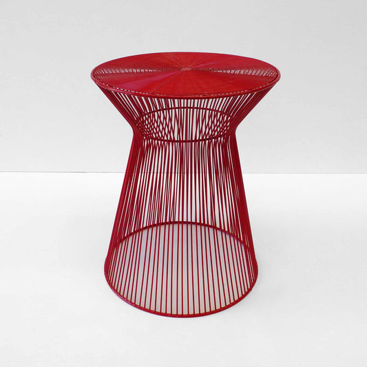 Red Round Wire Side Table